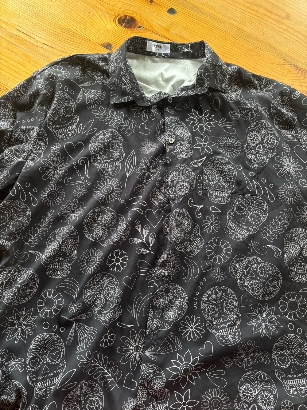 KYKU Black Floral Button-Up Shirt